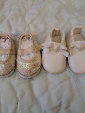 Infant Girls 2 Pairs of Shoes size 6-9 Months
